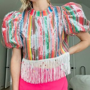 Queen of Sparkles Cinco De Mayo sequin top
